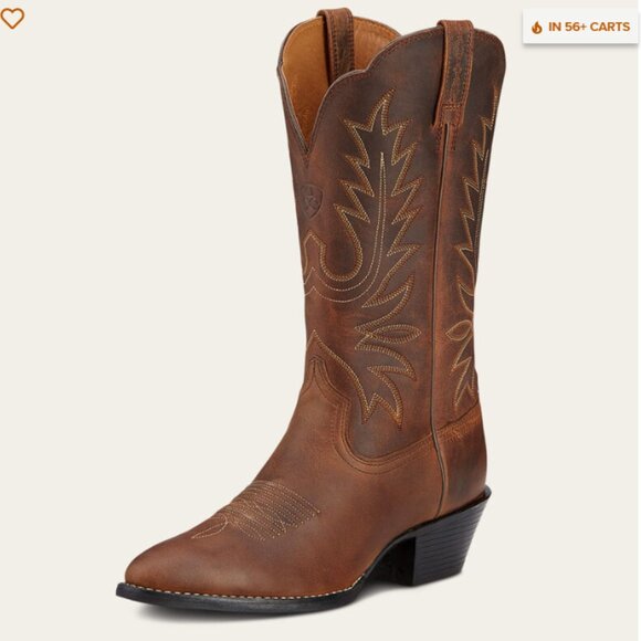 Ariat Shoes - Ariat Women's Heritage R Toe Western Boot, Brown - Size 7.5